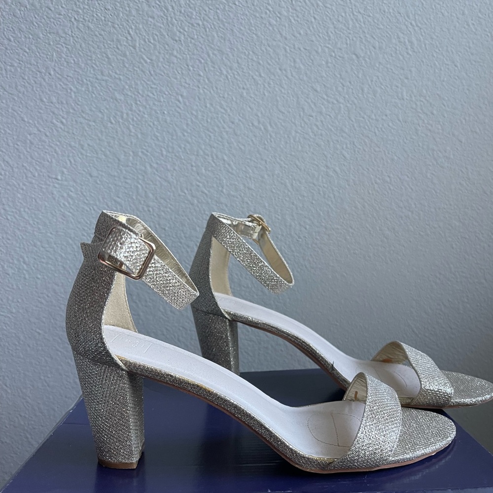 David’s Bridal Gold Heels
